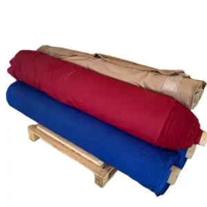 Velour gordijnstof blauw en rood